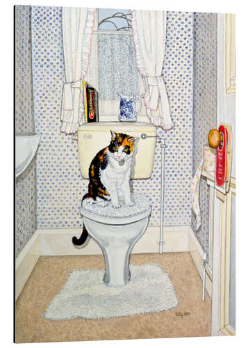 Aluminium print Cat on the Loo