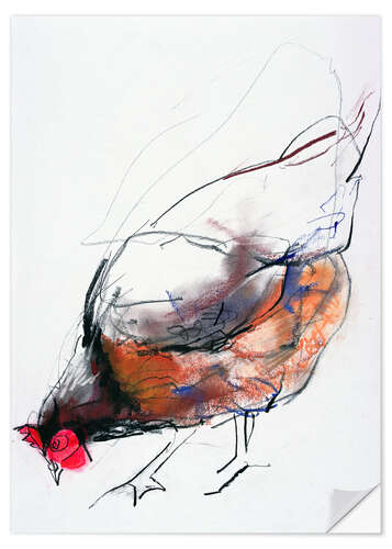 Vinilo para la pared Chicken during feeding