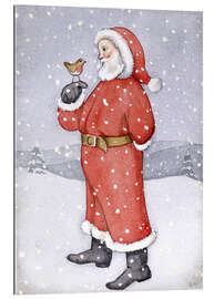 Galleriprint Father Christmas and a Robin