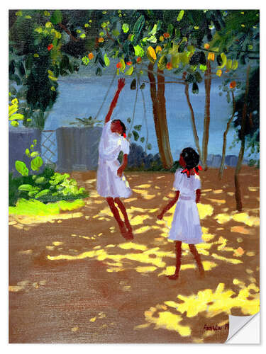 Selvklebende plakat Reaching for Oranges, Bentota