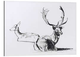 Magnettafel Liegendes Rehpaar