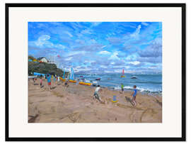 Ingelijste kunstdruk Beach cricket ,Abersoch