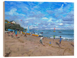 Quadro de madeira Beach cricket ,Abersoch