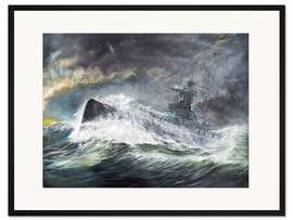 Gerahmter Kunstdruck Graf Spee im Indischen Ozean 3. November 1939