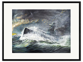 Gerahmter Kunstdruck Graf Spee im Indischen Ozean 3. November 1939