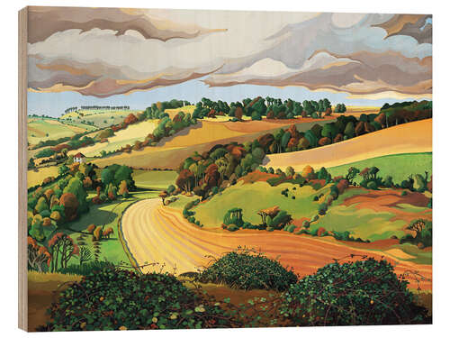 Wood print From Solsbury Hill