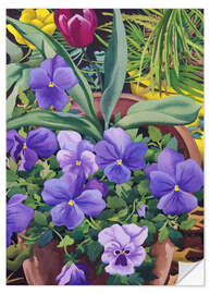 Sticker mural Flower pots with pansies, 2007