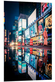 Foam board print Broadway, Times Square by night