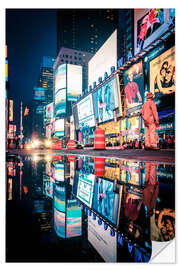 Selvklebende plakat Broadway, Times Square by night