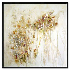 Gerahmter Kunstdruck Floral zerlaufen