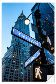 Wandsticker Straßenkreuzung in New York mit Chrysler Building