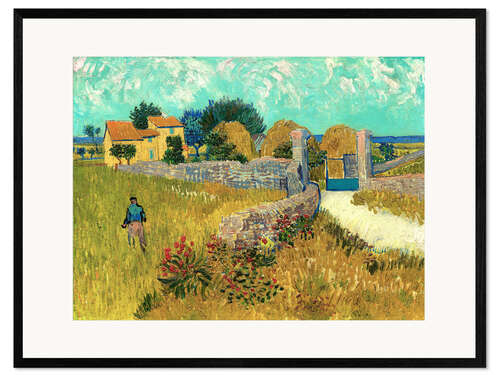 Kunsttryk i ramme Farmhouse in the Provence
