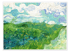 Wandbild  Grüne Weizenfelder, Auvers - Vincent van Gogh