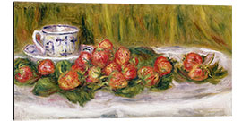 Aluminium print Still Life of Strawberries and a Tea-cup