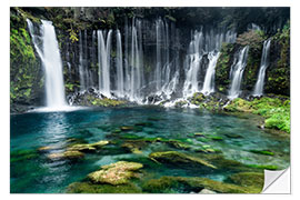 Selvklebende plakat Turquoise blue waterfalls