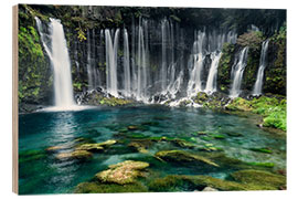 Trätavla Turquoise blue waterfalls