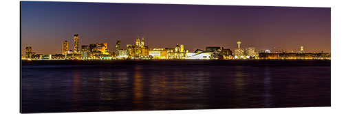 Alubild Liverpool Skyline bei Nacht Panorama