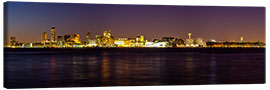 Leinwandbild Liverpool Skyline bei Nacht Panorama