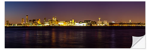 Sticker mural Skyline de Liverpool de nuit