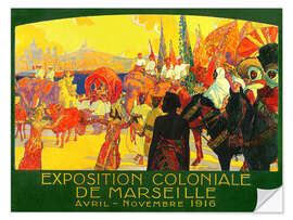 Selvklebende plakat National Colonial Exhibition in Marseille