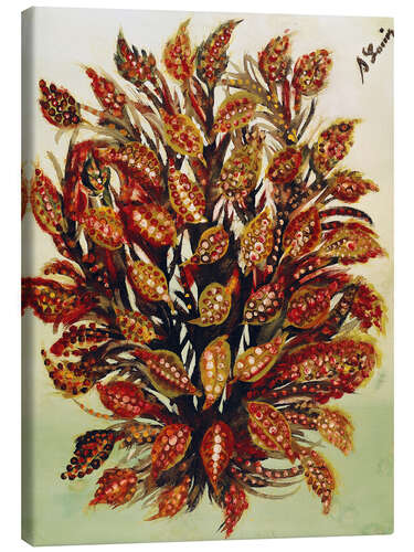 Canvas print Pomegranate on a Green Background
