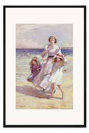 Gerahmter Kunstdruck Fröhlicher Tag am Meer