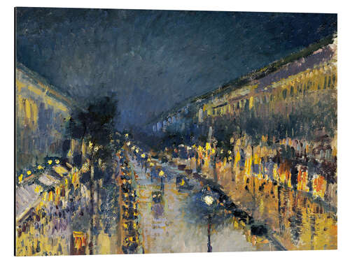 Aluminiumsbilde The Boulevard Montmartre at Night, 1897