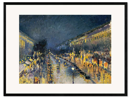Inramat konsttryck Boulevard Montmartre om natten, 1897