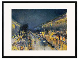 Inramat konsttryck Boulevard Montmartre om natten, 1897