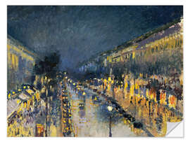 Vinilo para la pared The Boulevard Montmartre at Night, 1897