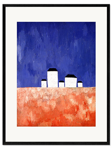 Kehystetty taidepainatus Landscape with Five Houses