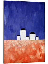 Magnettafel Landschaft mit fünf Häusern