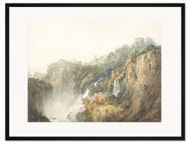 Gerahmter Kunstdruck Tivoli mit dem Tempel der Sibylle und dem Cascades