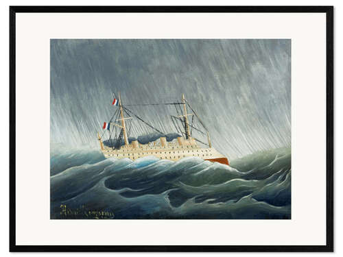 Framed art print The storm-throwing ship