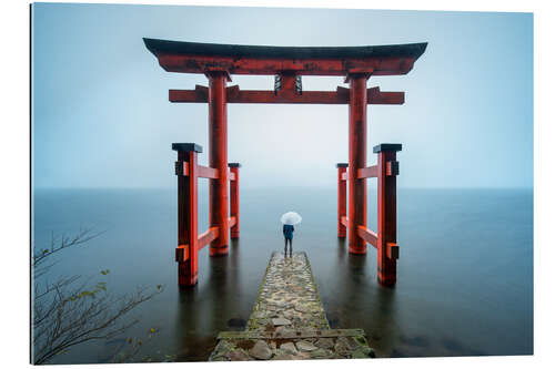 Cuadro de plexi-alu Red Gate in Hakone Shinto shrine in Japan