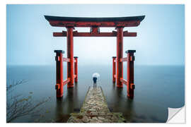 Wandsticker Rotes Tor beim Hakone Shinto Schrein in Japan