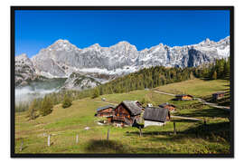 Gerahmter Kunstdruck Alm in den Alpen