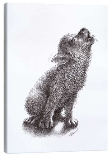 Canvas-taulu Young Howling Wolf