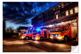 Sticker mural Camions de pompiers allemands