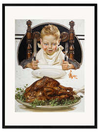 Impresión de arte enmarcada Ready for Thanksgiving Feast - Joseph Christian Leyendecker