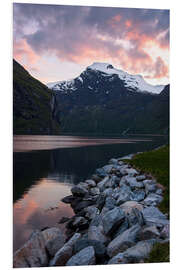 Foam board print Geiranger Sunset