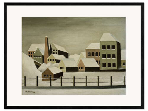 Impressão artística com moldura Factory landscape in the snow