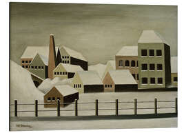 Magnettafel Fabriklandschaft im Schnee