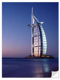 Sticker mural The Burj Al-Arab at dusk