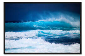 Gerahmter Kunstdruck Wellen vor Hawaii, Oahu