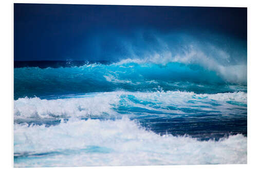 Foam board print Waves off Hawaii, Oahu