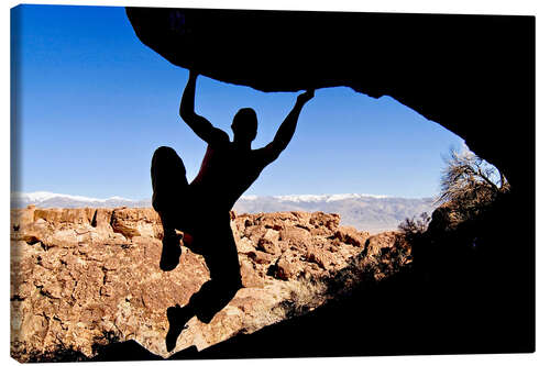 Canvas print Silhouette of a Rock Climber
