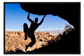 Gerahmter Kunstdruck Silhouette eines Kletterers