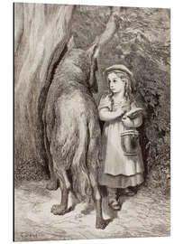 Aluminium print Scene From Little Red Riding Hood By Charles Perrault