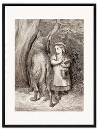 Gerahmter Kunstdruck Szene von Rotkäppchen von Charles Perrault